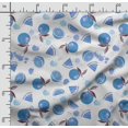thumbnail image 2 of Soimoi Watercolor Fruit Printed, Cotton Fleece, Fabric by The Yard Sewing DIY Stretch Fabric 56 Inches Wide, WarmFabric for Hats, Coats, Gloves, Blankets, Blue & White, 2 of 5