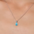thumbnail image 3 of Gem Stone King 14K White Gold Swiss Blue Topaz Pendant Necklace for Women | 1.01 Cttw | Gemstone November Birthstone | Pear Shape 8X5MM | With 18 inch Chain, 3 of 6