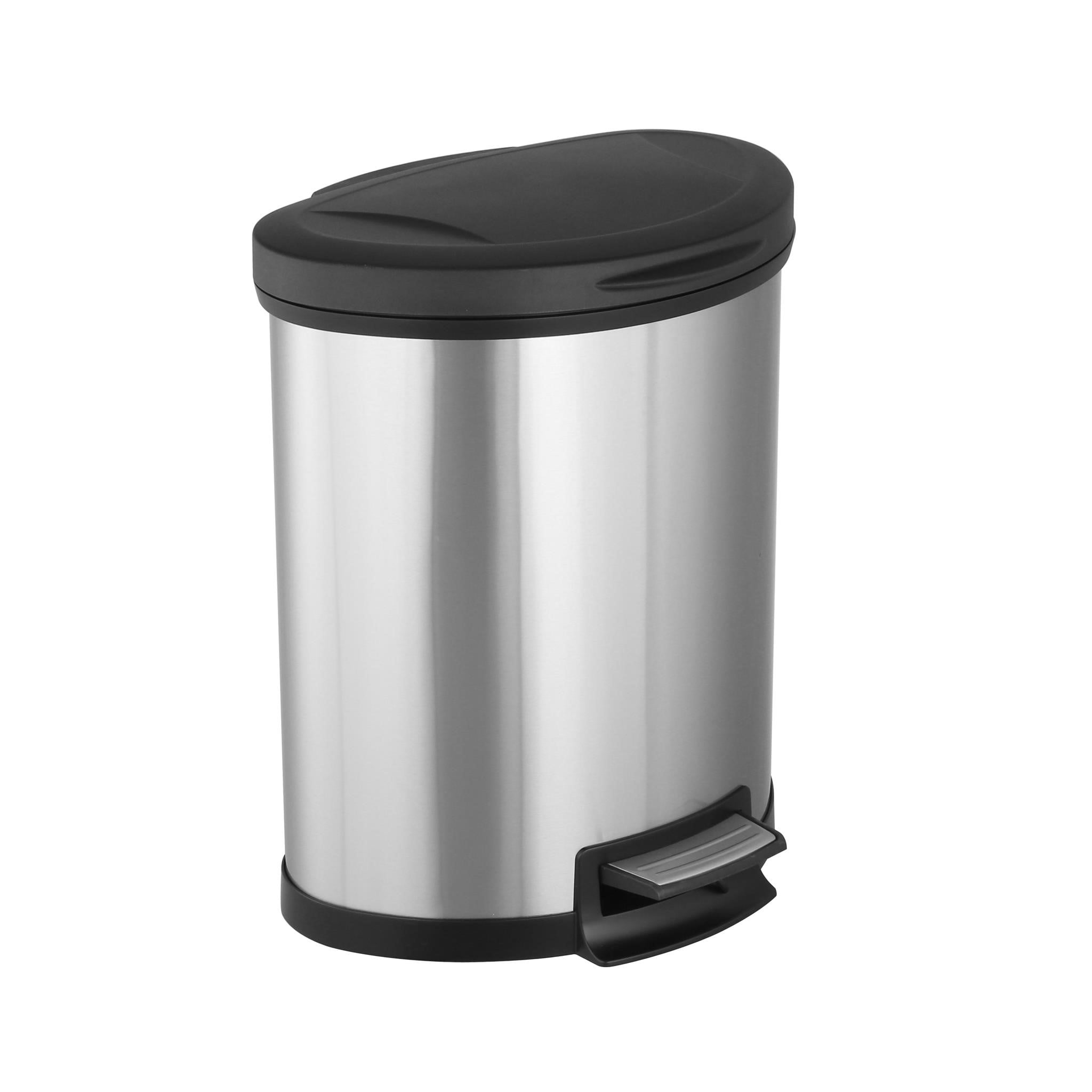 Mainstays 13g Stainless Steel Semi Round Waste Can Walmart Com Walmart Com