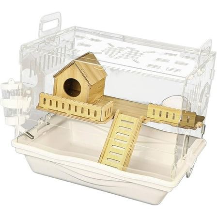 Acrylic Hamster House, Clear, Easy Clean, Small Animal Cage for Small Pet Mice Gerbils, House