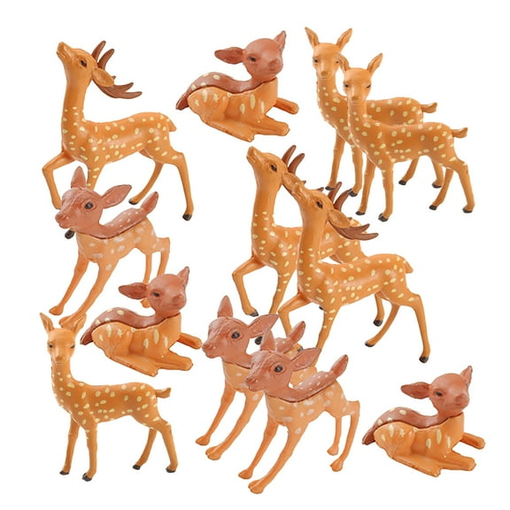 unbranded  12 Pcs Farm Animal Figurines Moss Decor Miniature Deer Statue