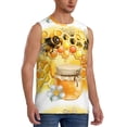 thumbnail image 2 of Bixox Men's Honey Bee Printed Shirt Sleeveless Fitness Tank Top-Medium, 2 of 7