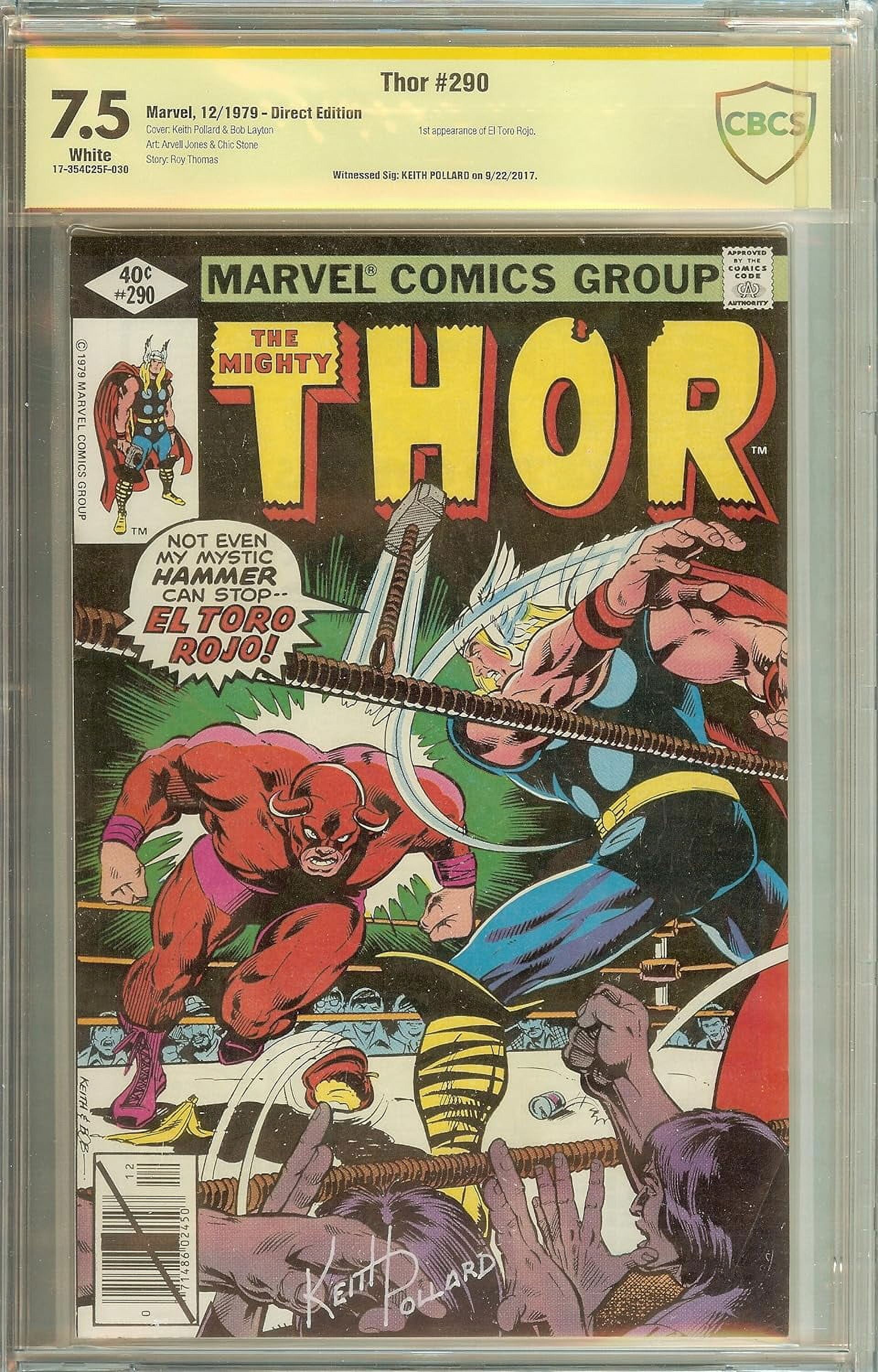 The Mighty Thor #290 CBCS 9.4 Signed by artist Keith Pollard