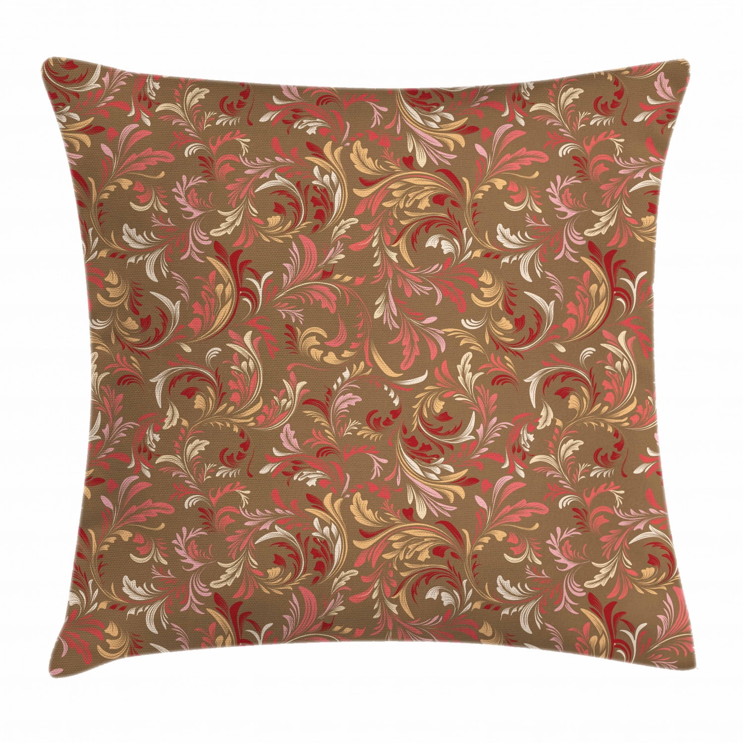Red and Brown Throw Pillow Cushion Cover, Old Fashioned Victorian