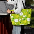 thumbnail image 3 of Ratiio Green Apple Print Large Capacity Beach Travel Bag, Polyester Waterproof Tote Bag with Zipper for Vacation and Daily Use, 3 of 6