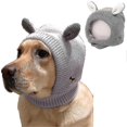 thumbnail image 1 of Dog Cat Knit Beanie Hat Muffs Noise Protection For Anxiety Relief Calming Puppy Winter, 1 of 3