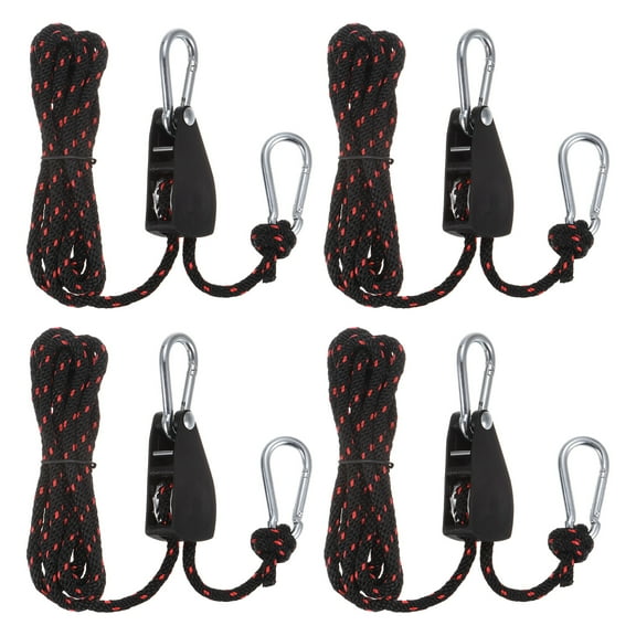 Uxcell 4 pieces 1/4" (6mm) Ratchet Rope Hanger Metal Gears 7.9ft (2.4meter) Tie Down Strap