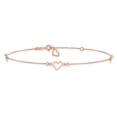 thumbnail image 3 of 14k Rose Gold Adjustable Fancy Heart 9in Plus 1in Ext. Anklet, 3 of 6
