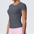 thumbnail image 5 of ZyeKqe Workout Shirts for Women Crew Neck Short Sleeve T-Shirts Summer Slim Fitted Basic Tees Shirts Yoga Gym Wear, 5 of 9