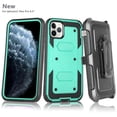 thumbnail image 1 of Apple iPhone 11 Pro Max Case, Built-in [Screen Protector] Heavy Duty Rugged Holster Armor Cover [Belt Clip][Kickstand] Teal, 1 of 4