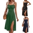thumbnail image 2 of Yokua Sleeveless Square Neck Dress Print Side Slit Open Back Dress Show Your Charm, 2 of 16