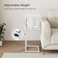 thumbnail image 5 of C Shaped End Table, 33" Tall Side Table for Couch, Adjustable Height Small Couch Side Table for Small Spaces, C Table End Table Slide Under Sofa Table TV Tray for Living Room Bedroom, White, 5 of 18