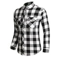thumbnail image 1 of Camisas Para Hombre Manga Larga De AlgodóN Blusa de manga larga con solapa y hebilla de lino a rayas informal para hombre (A, XXL), 1 of 7