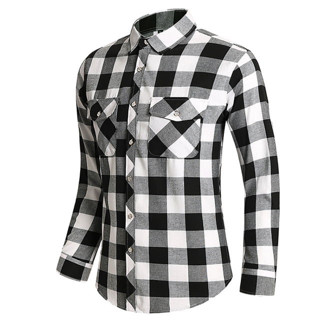 Camisas Para Hombre Manga Larga De AlgodóN Blusa de manga larga con solapa y hebilla de lino a rayas informal para hombre (A, XXL)