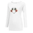 thumbnail image 5 of Pompotops T-Shirt de Noël Décontracté pour Femmes Col Rond Fond Flocon de Neige Manches Longues, 5 of 5