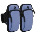 thumbnail image 2 of Running Phone Armband, Comfortable Breathable Armband Waterproof Sweatproof 2Pcs  For Weight Lifting For Mobile Phone Blue Gray, 2 of 8