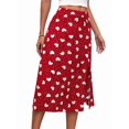 thumbnail image 2 of Women'S Slit Split Long Skirts High Waisted Maxi Skirts Red XL, 2 of 8