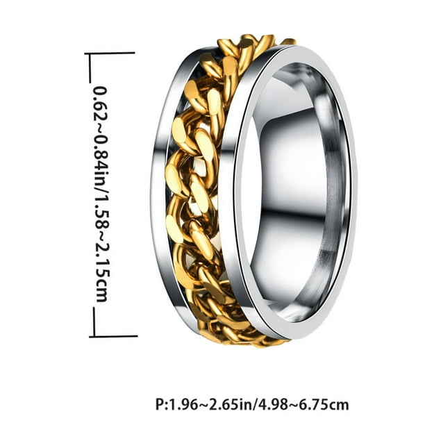 Simple Ring Delicate Finger Ring Stainless Steel Jewelry Creative Ring Fashion Finger Ring for Man Boy Male Gold With B Walmart