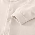 thumbnail image 7 of YDFCWX Newborn Girl Outfits Basic Ruffled Plain Cotton Romper Comfy Long Sleeve Tops Fall Infant Clothing Beige,6-9 Months, 7 of 7