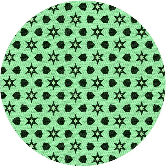 Ahgly Company Indoor Round Patterned ForestGreen Area Rugs, 4' Round