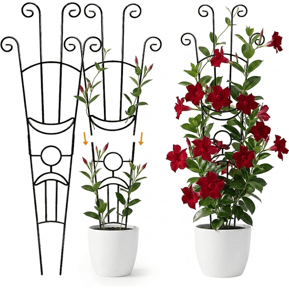 32.6in Garden Plant Support Trellis, 2 PCS Metal Trellis for Potted Vines and Flower Support for Monstera, Ivy, Clematis