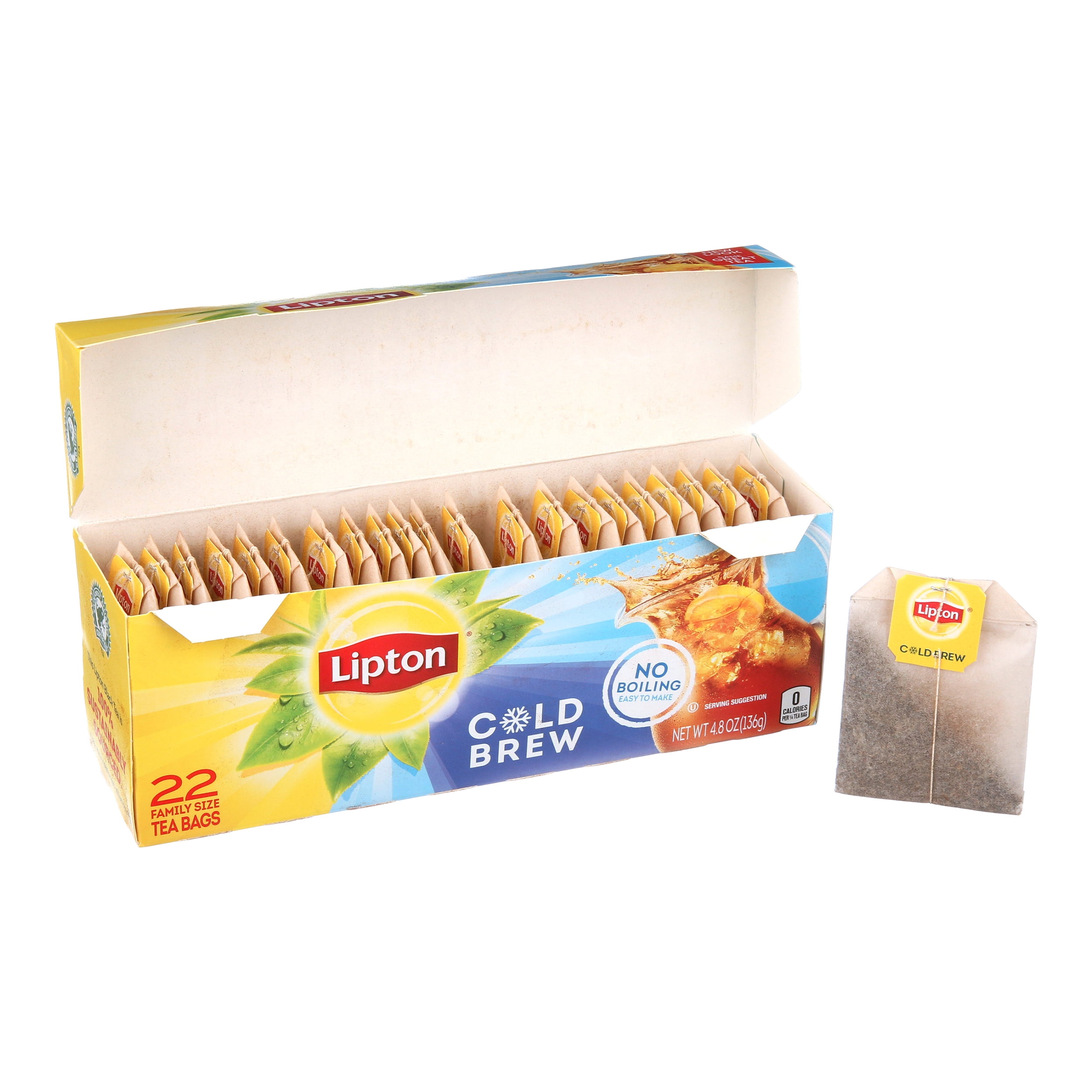 (4 pack) Lipton Iced Black Tea Family Size, Tea Bags, 22 Ct