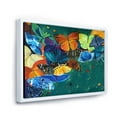 thumbnail image 3 of Designart 'Abstract Colour Butterflies On A Gree' Modern Framed Canvas Wall Art Print, 3 of 5