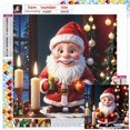thumbnail image 1 of Con Cuentas Cuadradas 5D DIY Kit Papá Noel Velas 30x30cm, 1 of 9