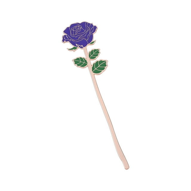 Rose Bookmark, Reading Accessory, Metal Alloy Bookmark for Women, Hollow Etch Design, Gift Box, 1 Count