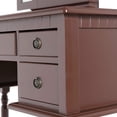thumbnail image 7 of Mecor Vanity Table Set w/Tri-Folding Mirror,Wood Makeup Table and Round Stool & 5 Drawers Storage,Girls Women Bedroom Furniture Dressing Table (Brown), 7 of 7