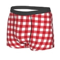 thumbnail image 2 of Bingfone Red Checkboard Men's Underwear - Casual Stretch Boxer Briefs-Medium, 2 of 9