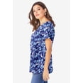thumbnail image 3 of Roaman's Women's Plus Size Ultimate Cotton Crewneck Short Sleeve Swing Tee, 3 of 6