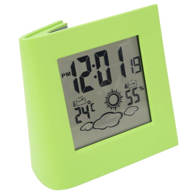Reloj Despertador de Doble Energía Con Batería Solar, Pronósicico del Tió, Temperatura, Humedad, Desspertador Para El Hogar, Oficina y Escuela