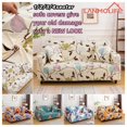 thumbnail image 2 of Funda de sofá elástica con estampado Universal, cubierta protectora de muebles de poliéster con funda de almohada, Loveseat, 1 unidad, 2 of 5