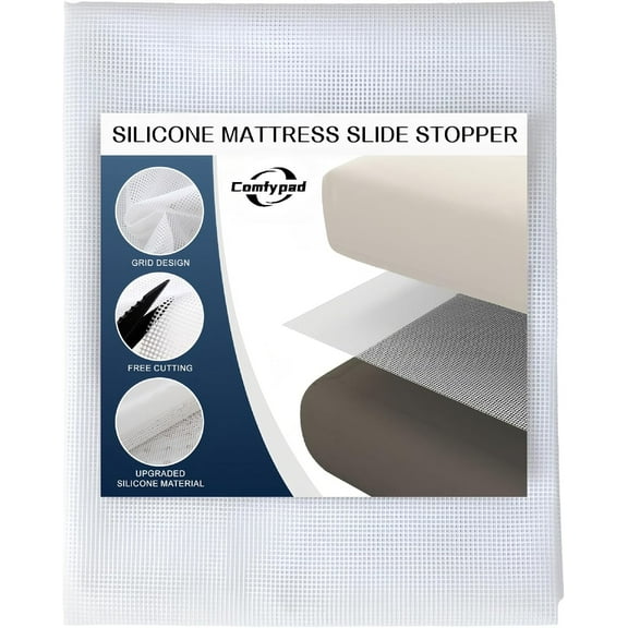 Silicone Ventilated Mattress Underlay TWIN XL, 36 x 78 in Mattress Gripper Pad, Breathable Mesh Keep Boxspring from Sliding
