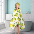 thumbnail image 6 of Yellow Lemon Fruit Flowers White Pattern Hooded Bath Towel，50"x30" for Ages 3 To 12 Kids, Quick Dry Lightweight Soft Microfiber Hood Beach Towel Cover Up for Kids, 6 of 7
