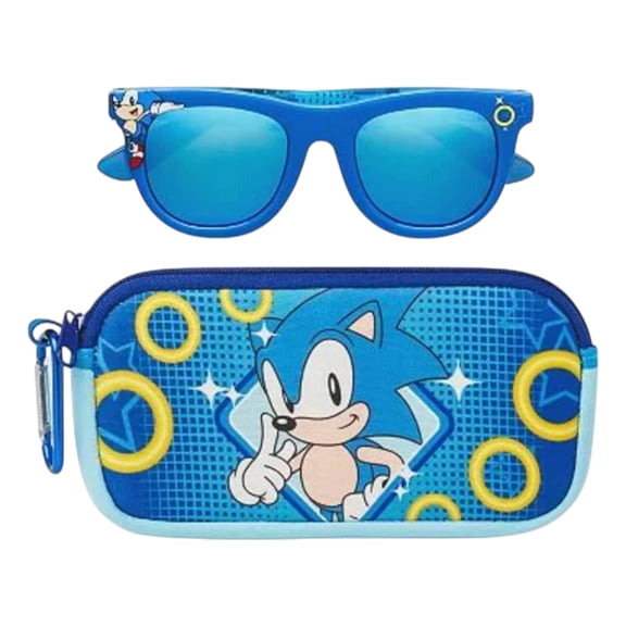 Sonic the Hedgehog Kids Blue Sunglasses with Matching Carry Case