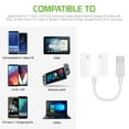 thumbnail image 6 of Dual Type-C (USB-C) to 3.5mm Headphone Jack Audio Converter and Charger Adapter Dongle Cable Compatible with Moto G Pure, 6 of 7