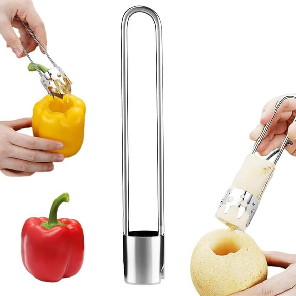 Pepper Corer Seed Remover Tool, 2026 New Red Bell Pepper Seed Corers, Stainless Steel Fruite Vegetables Corers, Apple Jalapeno Corer Tool Kitchen Gadget