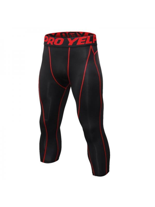 Details about   Men Running Gym Compression Base Layer 3/4 Pants Skin Workout Trousers Leggings 