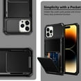 thumbnail image 6 of for iPhone 14 Pro Max Case Wallet Cover 4-Card Credit Card Holder ID Slot Scratch Resistant Dual Layer Hybrid Protective Hard Shell Rugged TPU Bumper Armor Case 6.7 inch Black, 6 of 12