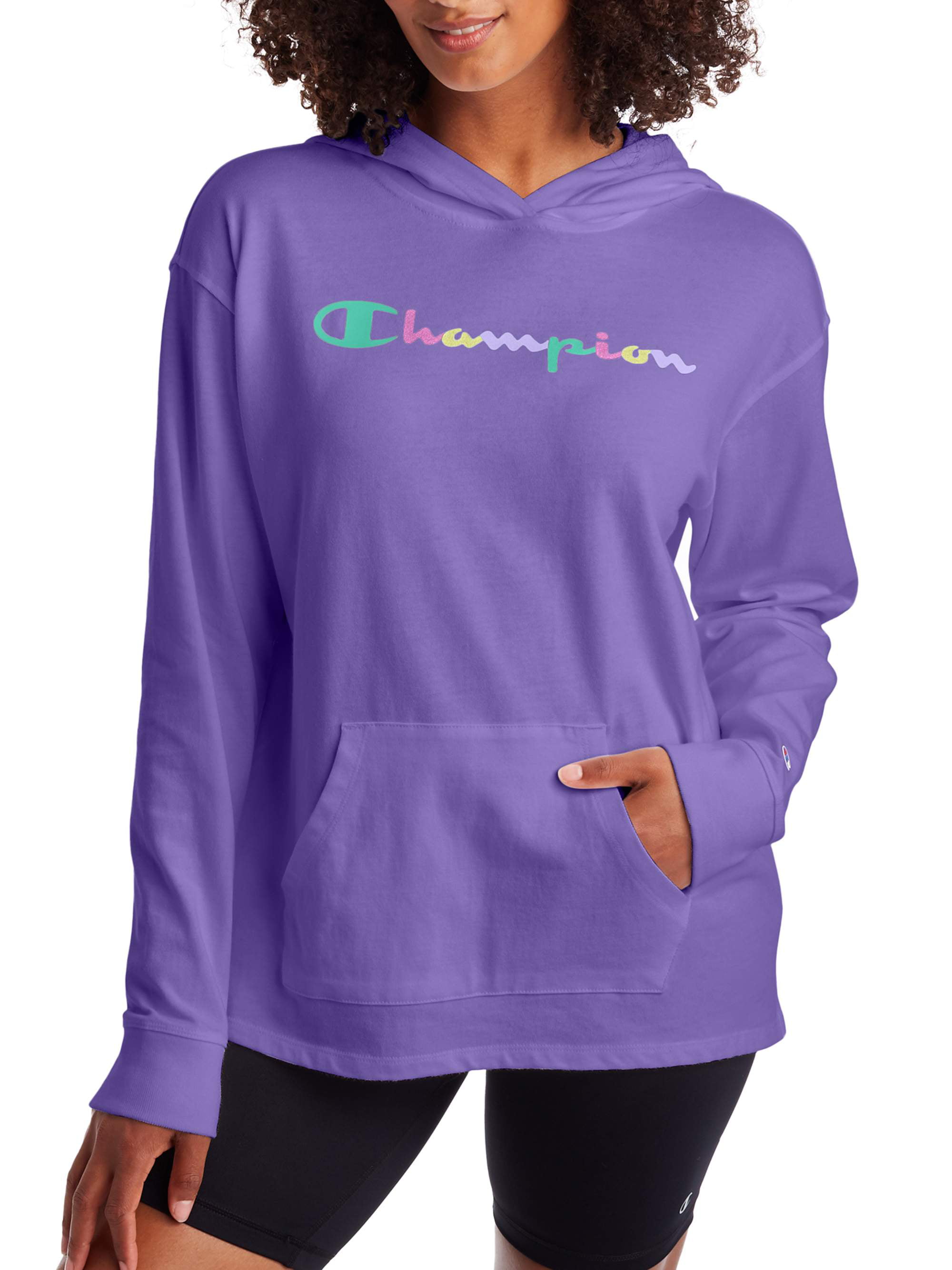 purple champion hoodie womens