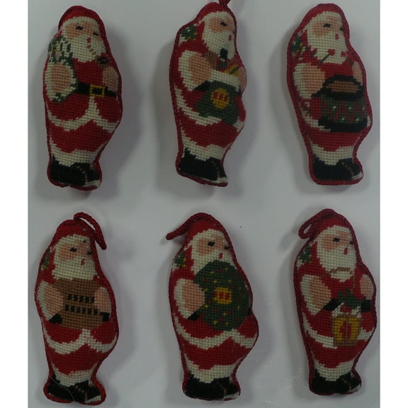 Santa Assortment Petite Point Christmas Tree Ornament