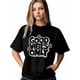thumbnail image 1 of Good Vibes Only Women's T-Shirt, Short Sleeve Tee Shirts Casual Tops Wild Flower Crewneck T Shirt for Women, 1 of 8