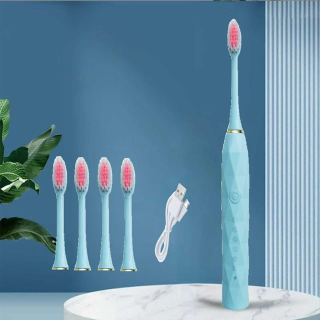 Économies d'Été Kcavykas Brosse à Dents Électrique Automatique Adulte Universelle Brosse à Dents Souple Rechargeable Six Brosse à Dents Automatique