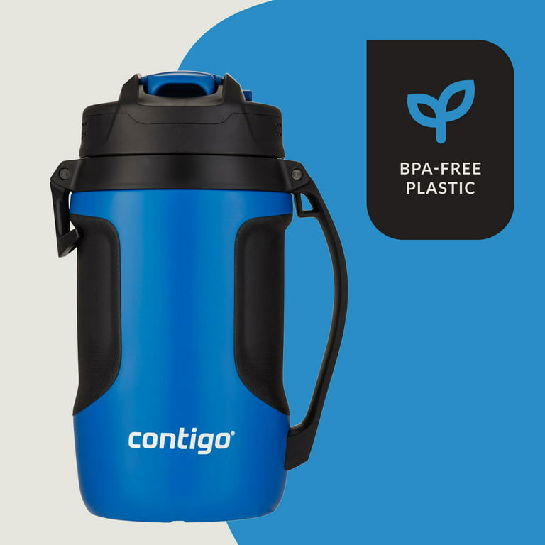 Contigo Autospout 64 oz Blue and Black Solid Print Insulated Plastic Bottle with -
