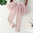 thumbnail image 2 of EnJoCho Little Girls Footless Leggings Pants Lace 𝖱uffle Tutu Skirt Toddler Baby Sequin Tutu 𝖲tretchy Cotton Tights Ballet Dance Princess Costum𝖾 Playtime, 2 of 7