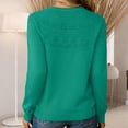 thumbnail image 5 of Lumtrix Womens Pullover Sweaters Crewneck Long Sleeve Hollow Out Crochet Tops Fall Winter Loose Clothing Green 2XL, 5 of 5