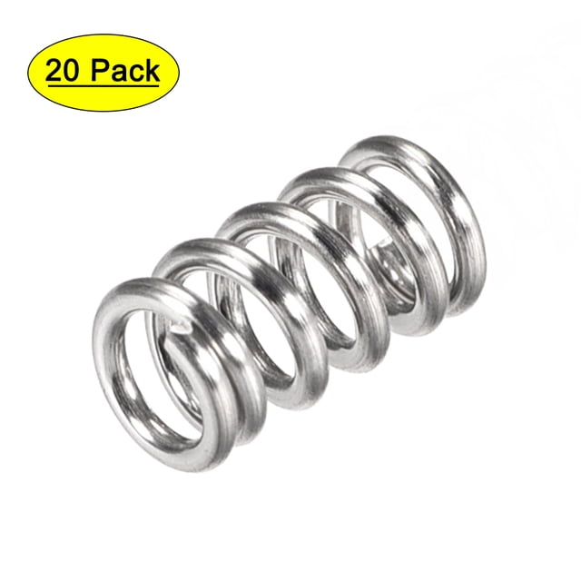 Unique Bargains 6mm x 1mm x 10mm 304 Stainless Steel Compression Spring 37.2N Load Capacity 20Pcs
