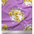 thumbnail image 1 of Soimoi Velvet Fabric Leaves & Wild Flower Floral Print Fabric by the Yard 58 Inch Wide, 1 of 1